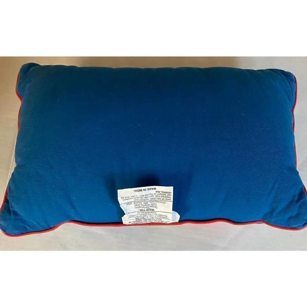 Santa Pillow Holiday Decor Christmas Blue Red Reindeer -- 18